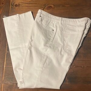 Dear John white “playback cuffed” cropped straight leg